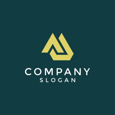 Modern ve zarif ilk harf JM veya MJ monogram logosu