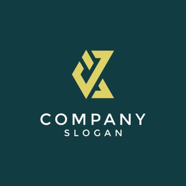 Modern ve zarif ilk harf JX veya XJ monogram logosu