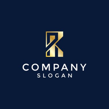 Modern ve lüks ilk harf KP veya PK monogram logosu