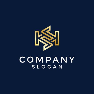 Modern ve lüks ilk harf KS veya SK monogram logosu