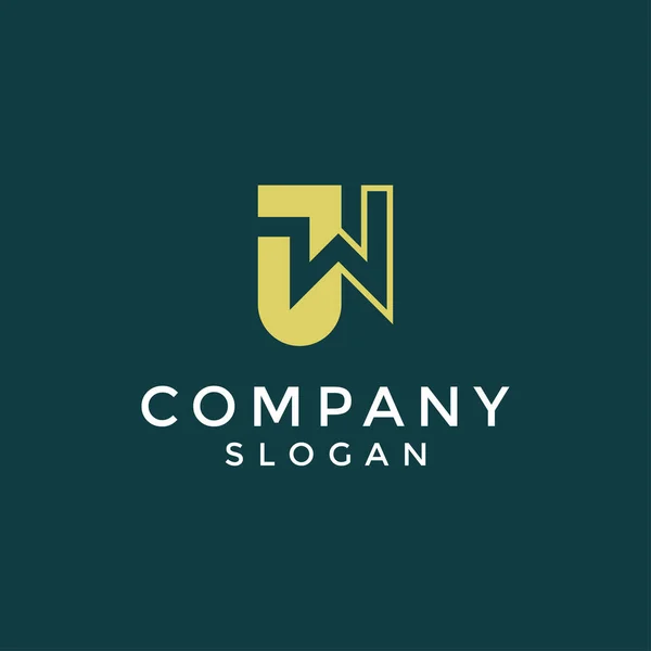 Modern ve zarif ilk harf JW veya WJ monogram logosu