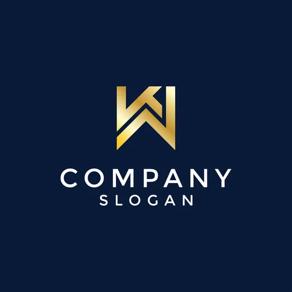 Modern ve lüks ilk harf KW veya WK monogram logosu