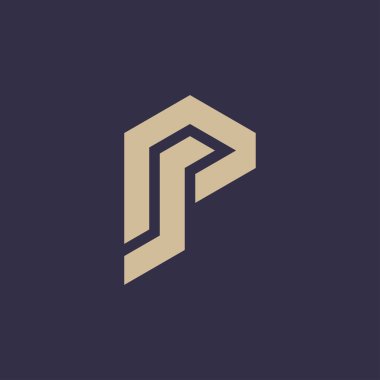 Modern ve minimalist ilk harf PS veya SP monogram logosu