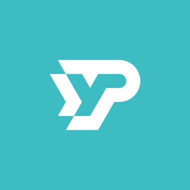 Modern ve minimalist ilk harf PY veya YP monogram logosu