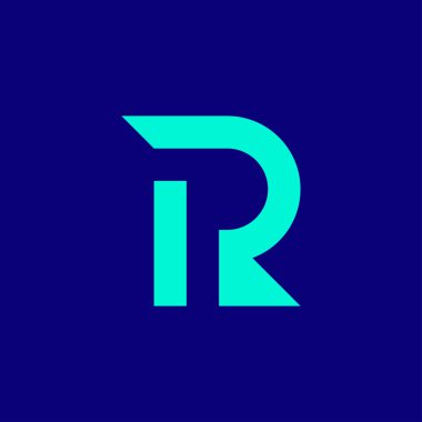 Modern ve minimalist ilk harf RP veya PR monogram logosu