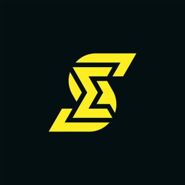 Modern ve minimalist baş harf SE veya ES monogram logosu