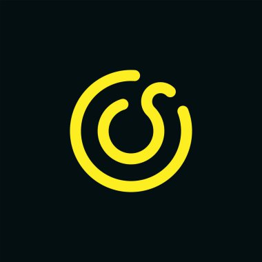 Modern ve minimalist ilk harf SO veya OS monogram logosu