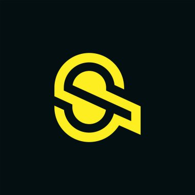 Modern ve minimalist ilk harf SQ veya QS monogram logosu