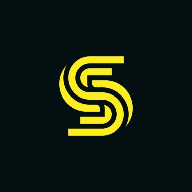 Modern ve minimalist ilk harf SS veya 2S monogram logo