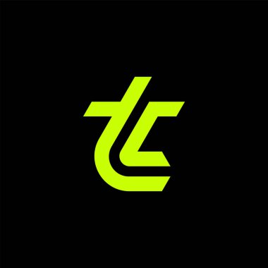 Modern ve minimalist ilk harf TC veya CT monogram logosu