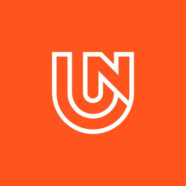 Modern ve minimalist ilk harf BM veya NU monogram logosu