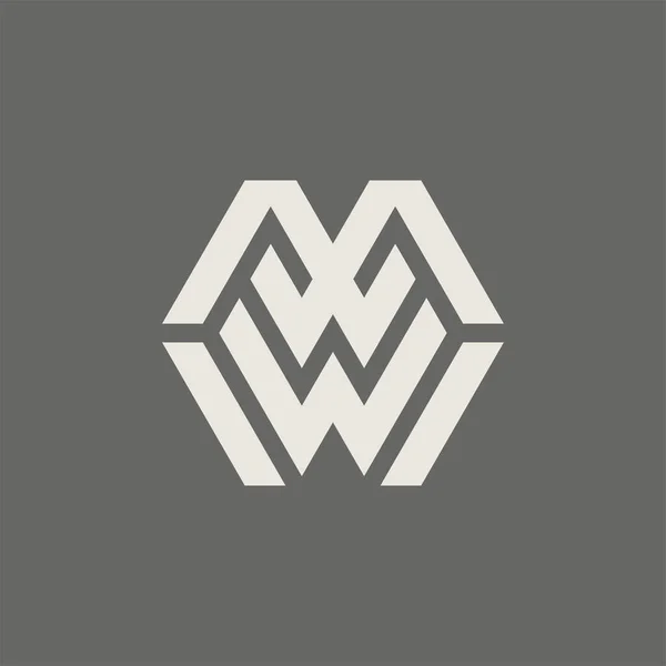 字母Mw或Wm标志 — 图库矢量图片