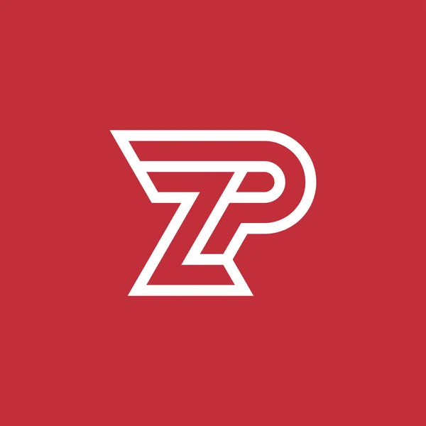 モダンでミニマリストな初期文字PzまたはZpモノグラムのロゴ — ストックベクタ