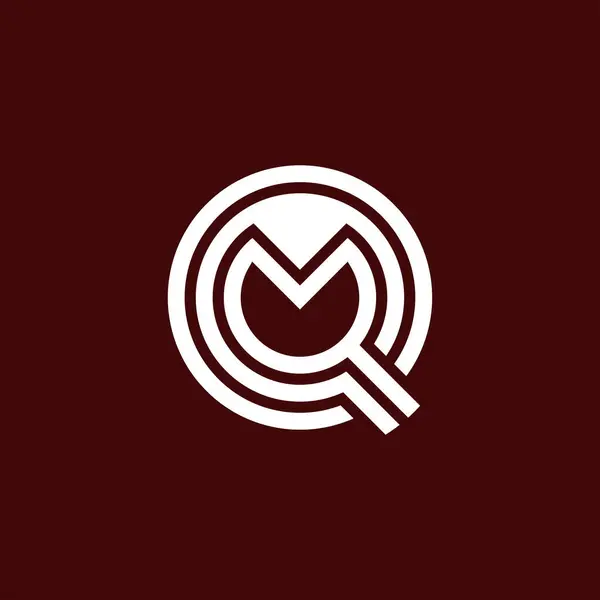 モダンでミニマリストな初期文字QmまたはMqモノグラムのロゴ — ストックベクタ