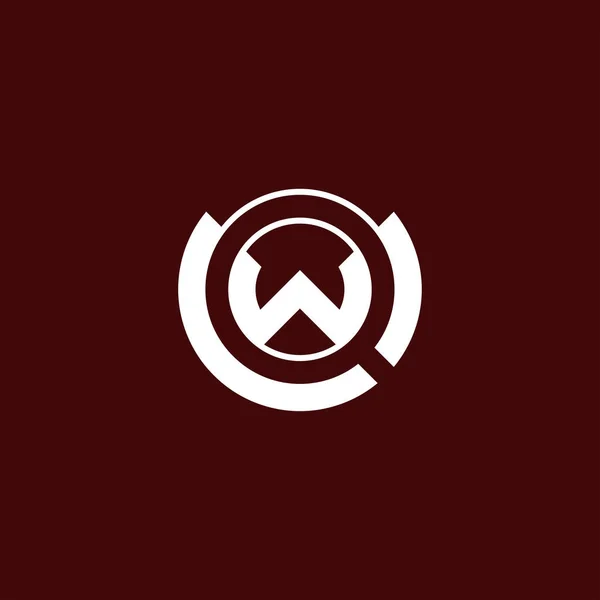 モダンでミニマリストな初期文字QwまたはWqモノグラムのロゴ — ストックベクタ