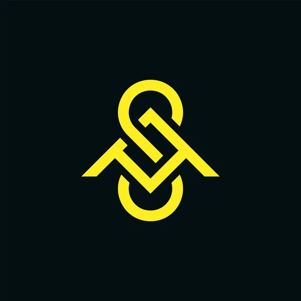 Logo Iniziale Moderno Minimalista Monogram — Vettoriale Stock