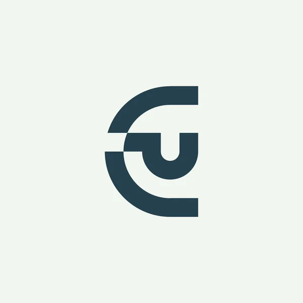 Logotipo Moderno Minimalista Letra Inicial Monograma —  Vetores de Stock