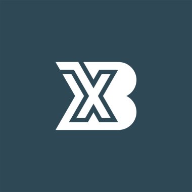 Modern ve minimalist ilk harf XB veya BX monogram logosu