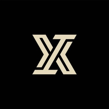 Modern ve minimalist ilk harf XI veya IX monogram logosu