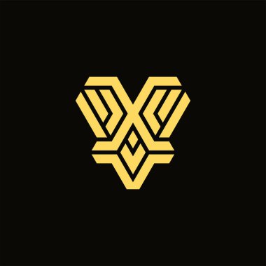 Modern ve minimalist ilk harf XV veya VX monogram logosu