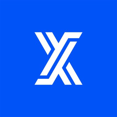 Modern ve minimalist ilk harf XY veya YX monogram logosu