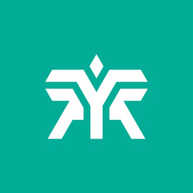 Modern ve minimalist baş harf YA veya AY monogram logosu