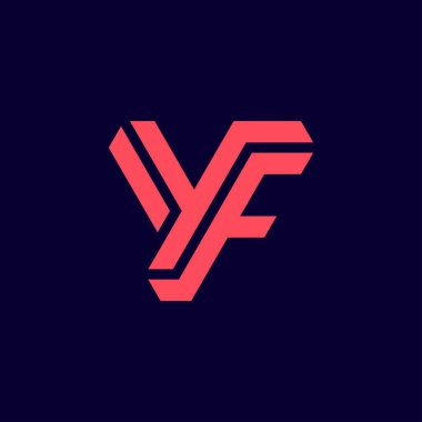 Modern ve minimalist baş harf YF veya FY monogram logosu