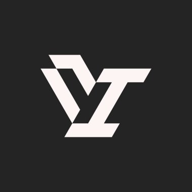 Modern ve minimalist baş harf YI veya IY monogram logosu