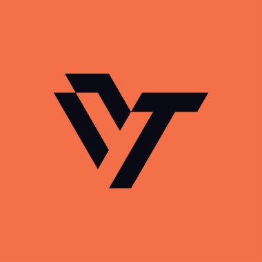 Modern ve minimalist ilk harf YT veya TY monogram logosu