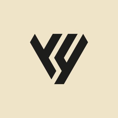 Modern ve minimalist baş harf YY veya 2Y monogram logo