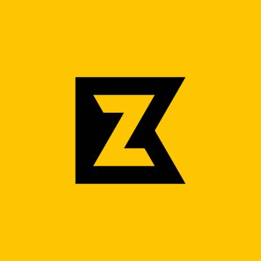 Modern ve minimalist baş harf ZK veya KZ monogram logosu