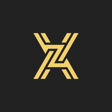 Modern ve minimalist baş harf ZX veya XZ monogram logosu