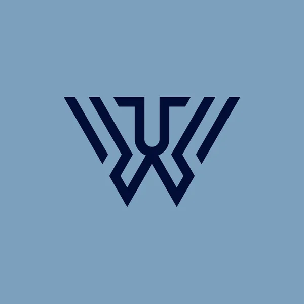 现代简约的首字母Uw或Wu单字标识 — 图库矢量图片