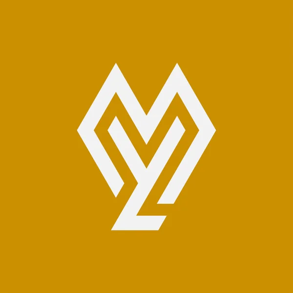 Moderno Minimalista Carta Inicial Meu Logotipo Monograma —  Vetores de Stock