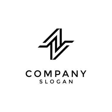 Modern ve erkeksi harfli AV veya VA logosu. Ayrıca N ya da Z harfine benziyor..