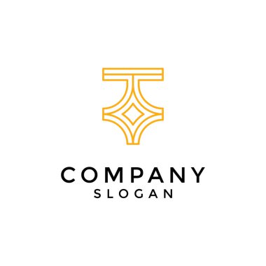 Zarif, ince çizgilerden yapılmış T harfi altında yıldız sembolleri kombinasyonu var..