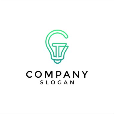 harf T ve ampul monogram logosu.
