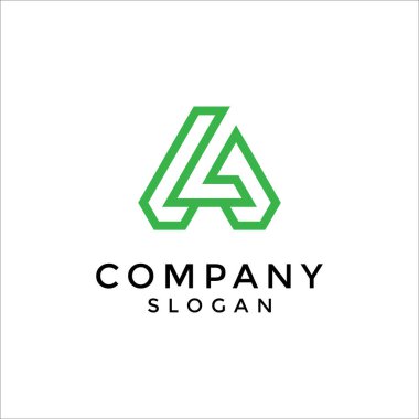 Basit ve modern harf AG veya GA logosu.