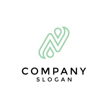 N harfi doğal su damlası logosu