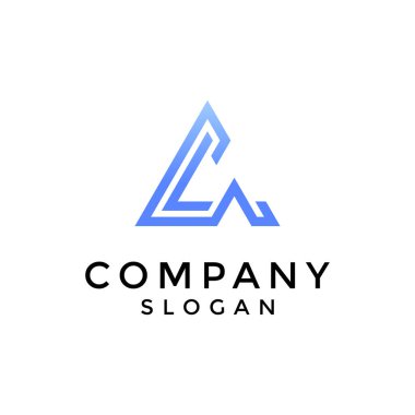 L harfi ve A üçgeni. Modern harf A logosu