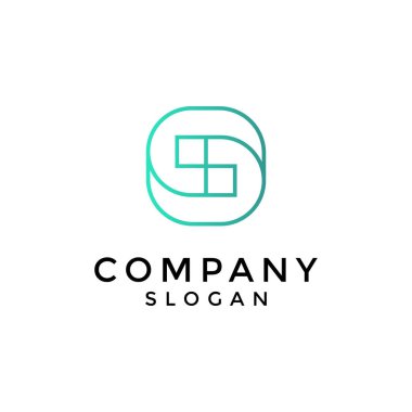 Zarif harf S piksel bağlantı dijital logosu