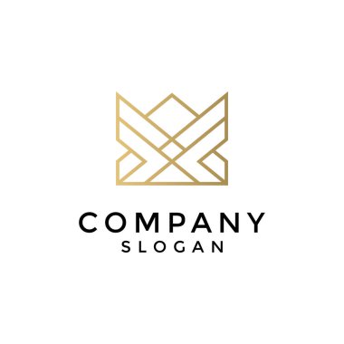 Zarif harf F taç logosu