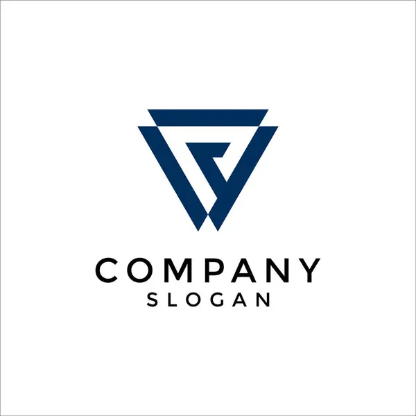 Basit ve modern P üçgeni logosu.