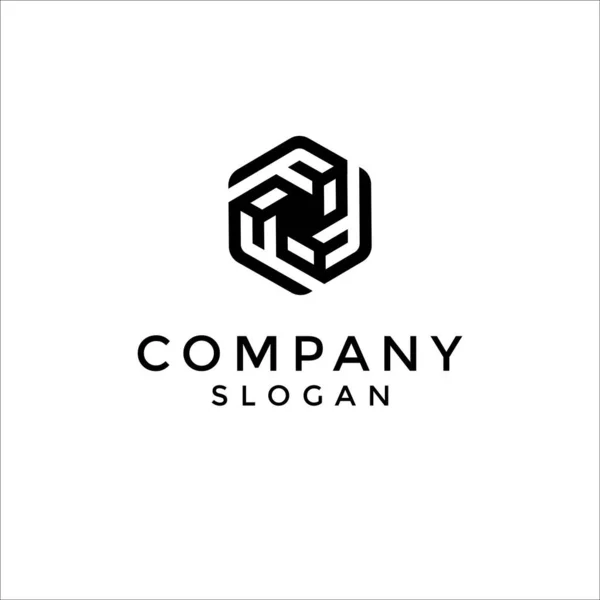 Letter Combined Cube Monogram Logo — Stock Vector