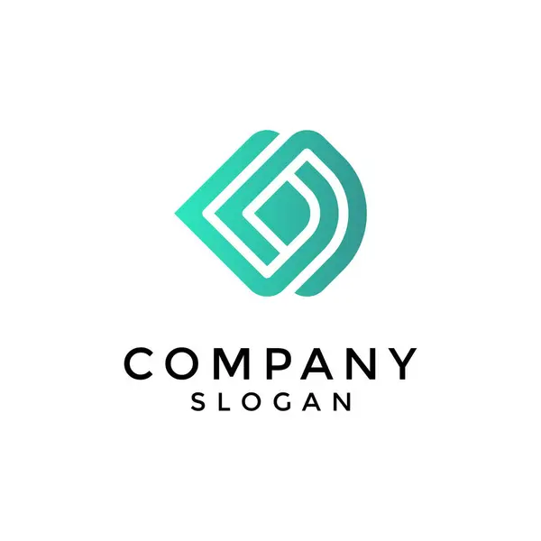 Moderne Letter Vooruit Gaan Tech Logo Stockvector
