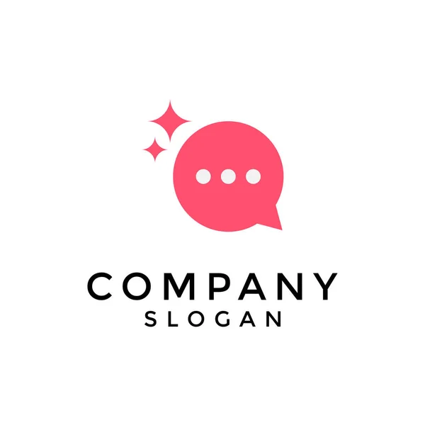 Fonkelende Chat Conversatie Logo Rechtenvrije Stockillustraties