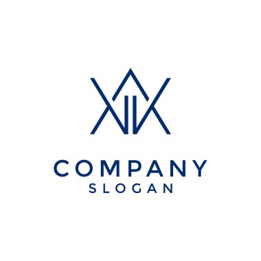 modern ve zarif harf AK veya KA logosu