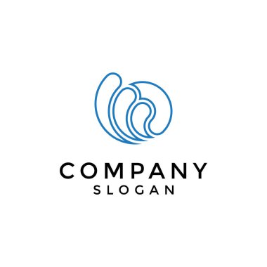 Zarif okyanus dalgası güneş logosu.