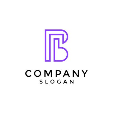 Zarif harf PB veya BP başlangıç satırları logosu