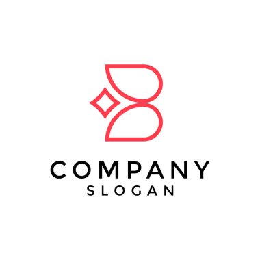 Zarif ve minimalist harf B yıldız logosu